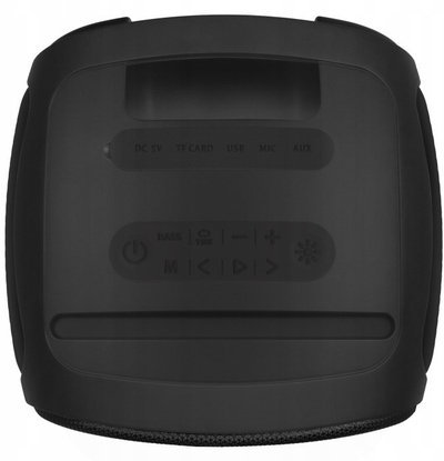 Kuti zanore portative Sven PS-555, 65W, Bluetooth me mikrofon karaoke, e zezë me drita RGB