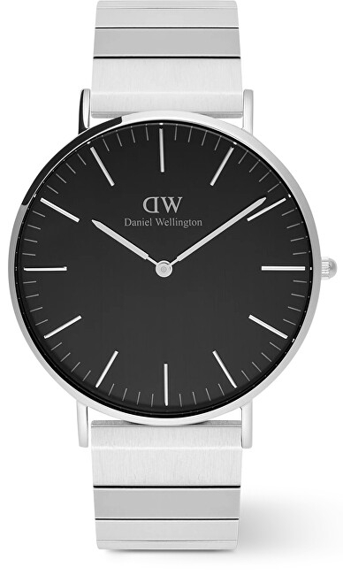 Orë dore për burra Daniel Wellington DW00100774, argjendtë/ zezë