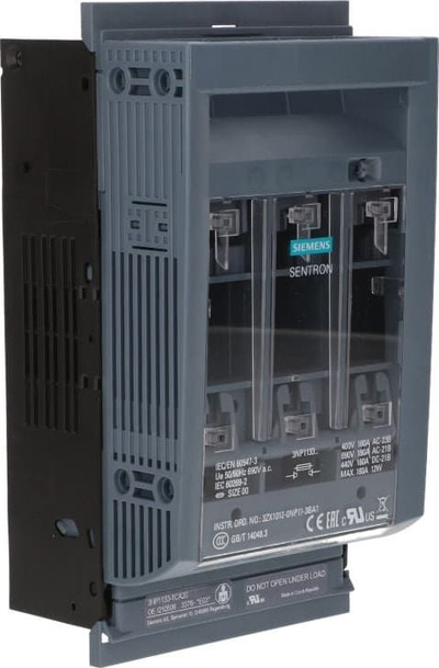 Çelës shkyçës me siguresë Siemens 3NP1 3NP1133-1CA20, 3-polësh NH00, 160A, për montim në pllakë
