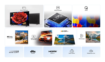 TV TCL QLED 43", Google TV, bokse Onkyo 2.1, i zi