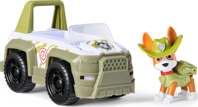 Set lojërash Paw Patrol Tracker Jungle Cruiser, automjet me figurën Tracker, shumëngjyrësh