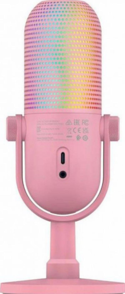 Mikrofon streaming Razer Seiren V3, RGB, USB, rozë Quartz