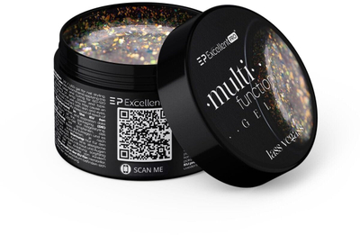 Xhel ndërtues Lass Vegass Multifunction Gel, 15g, transparent, efekt folie