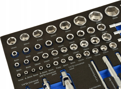 Set çelësa tuborë GEKO, 1/4" - 1/2", 80 copa