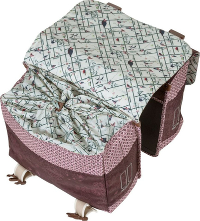 Çantë dyshe biçiklete Basil Boheme Double Bag, 35L, me reflektorë, ngjyrë e kuqe vishnje
