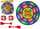 Lojë shenjestre GAME Velcro Target, 35 cm, me topa dhe shigjeta, shumëngjyrëshe