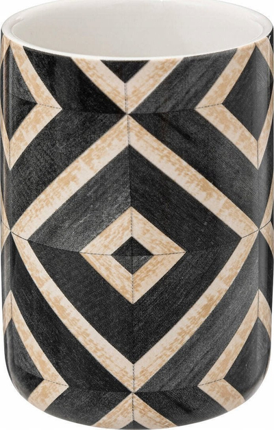 Mbajtëse furçash dhëmbësh 5five Black And Beige Canvas, dolomit, e zezë dhe bezhë