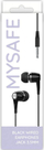 Kufje Mysafe EAR35, 3.5 mm, gjysmë in-ear, të zeza