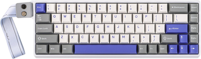 Тастатура со кабел AULA WIN68 HE Max, 65%, RGB, сива бела виолетова