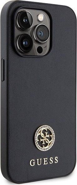 Mbulesë telefoni Guess GUHCP13XPS4DGPK për iPhone 13 Pro Max, hardcase, me gurë, e zezë