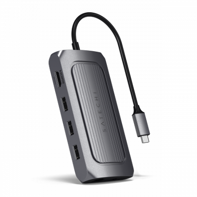 Përshtatës Satechi Aluminium USB4 Multiport 8K HDMI, i hirtë