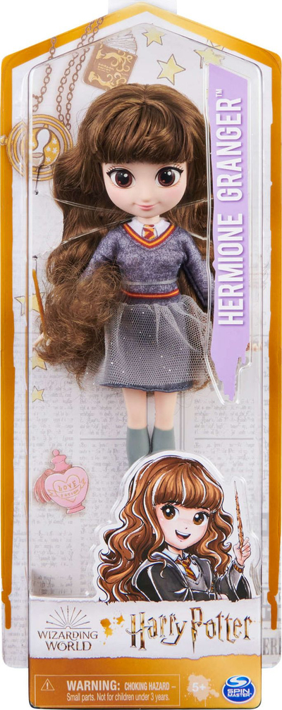 Kukull Spin Master Wizarding World Hermione, 20.5 cm, për kalamaj 5+, me shkop magjik