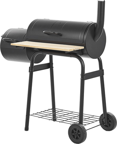 Grill me qymyr Beliani Satah, me smoker, metal, i zi