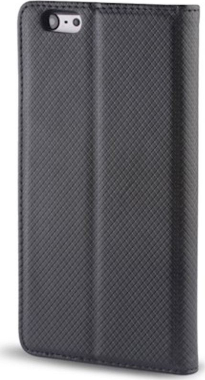 Këse magnetike libër për telefon Samsung Galaxy A12, standard, e zezë