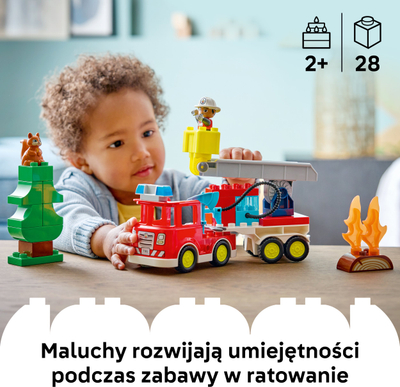 Set ndërtimi LEGO DUPLO 10473 Fire Truck, 28 pjesë, mbi 2 vjeç, i kuq