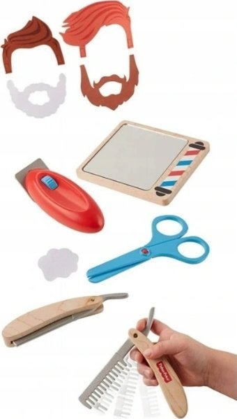 Set loje berberi Fisher-Price Style &amp; Shave Barber Shop, 10 pjesë, për kalamaj parashkollorë, shumëngjyrësh
