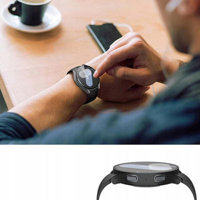 Mbulesë për orë Tech-Protect Defense360 për Samsung Galaxy Watch 7 44mm, xham i temperuar, e zezë