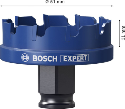 Sharrë rrethore gërshërë Bosch EXPERT Hole Saw, karabit për fletë metali 51mm