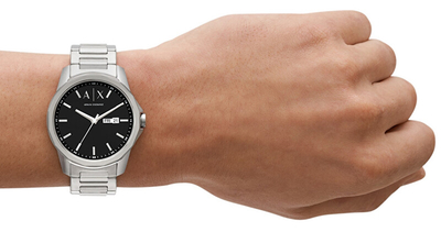 Orë dore për meshkuj Armani Exchange Banks AX1733, e argjendtë