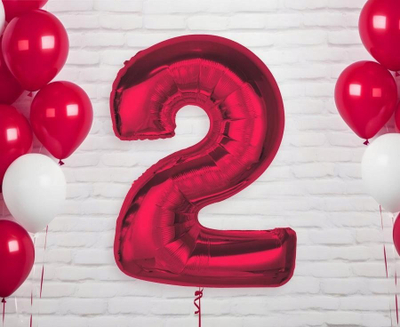 Balon foli Smart Balloon numri 2, 92 cm, e kuqe
