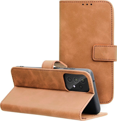 Mbulesë telefoni TENDER Book Case për Samsung A52 A52s, lëkurë ekologjike, me magnet, kafe