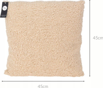 Jastëk dekorativ Clayre &amp; Eef TEDDY, boucle, 45 x 45 cm, bezhë