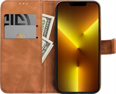 Këllëf libri Forcell Tender për Xiaomi Redmi Note 13 Pro 5G, lëkurë eko, me magnet, kafe