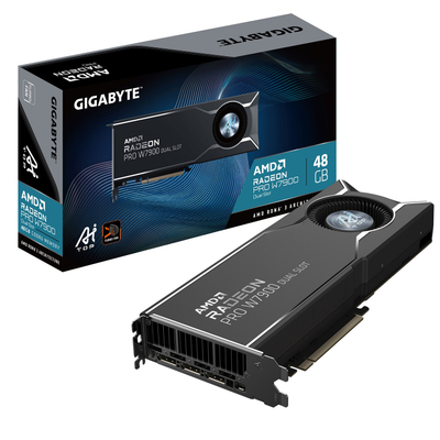 Kartelë grafike Gigabyte Radeon Pro W7900 AI TOP, 48GB GDDR6, e zezë