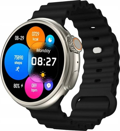 Smartwatch Yaxo Oxnard, trup titanium, i fortë ndaj goditjeve, i zi