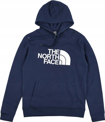 Bluzë me kapuç The North Face, pambuk, logo përpara, blu navy
