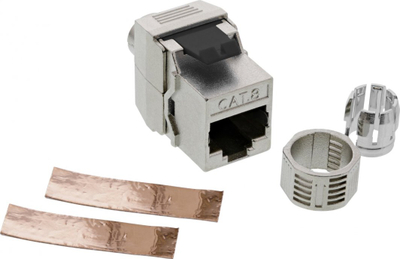 Modul rrjeti InLine RJ45 Keystone Jack, Cat 8.1, Snap In, i bardhë