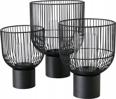 Set mbajtëse qirinjsh metalik Boltze Home Candy, 3 copë, për zbukurim