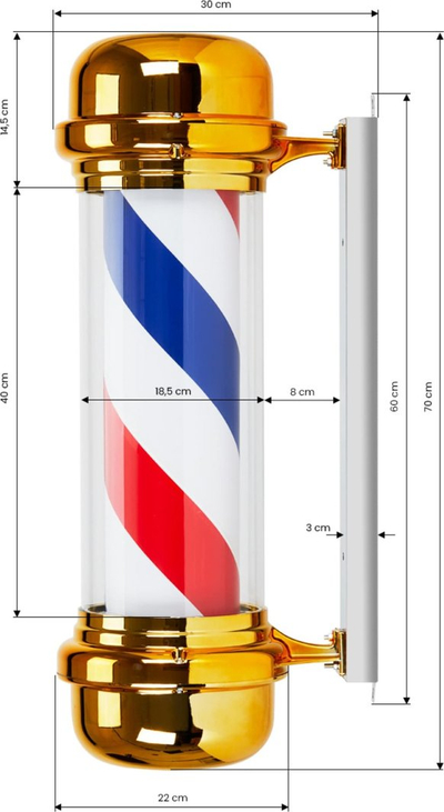 Лустер за таван Activeshop Barber BB-02, голема големина, златна боја
