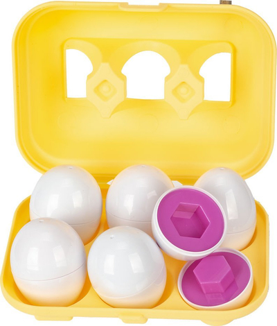 Lodër edukative Norimpex Eggs, 6 vezë plastike, për mësu formash dhe ngjyrash, shumëngjyrëshe