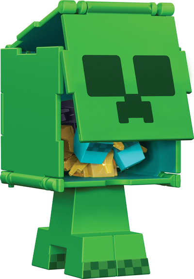 Figura lojë Minecraft Flippin Figs Creeper Charged Creep, 2 në 1, 9.5 cm, me stil pixel