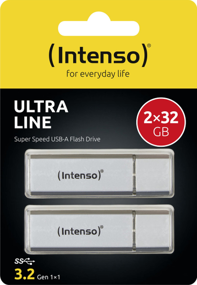USB флеш меморија Intenso Ultra Line, 2 x 32GB, USB 3.2, сребрена