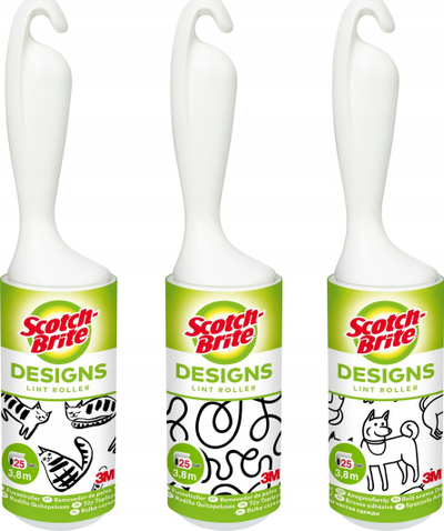 Rrotull pastrimi Scotch-Brite Designs, 25 fletë, dorezë e bardhë