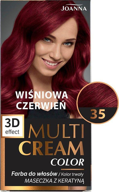 Ngjyrë për flokë Joanna Multi Cream, nr. 35, e kuqe e errët