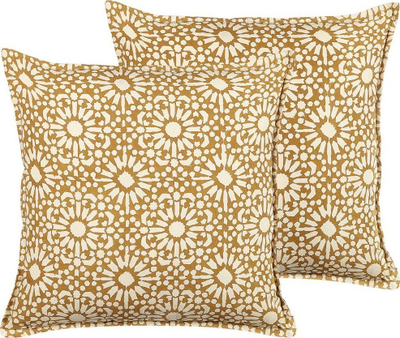 Set jastëkësh dekorativë Beliani CEIBA, pambuk, 45 x 45 cm, bezhë krem