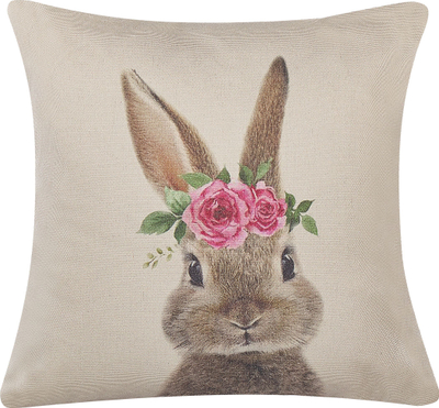 Set jastëkësh për zbukurim Beliani TULIPA, 45 x 45 cm, pambuk, taupe gri