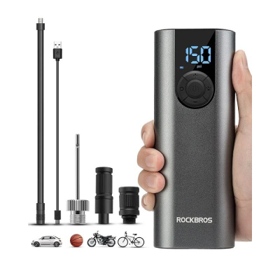 Pompë elektrike biçiklete Rockbros 42720001001, 150 PSI, ekran LED, e zezë