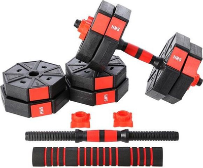 Set hantela dhe shufër HMS SGC15, 15 kg, i zi