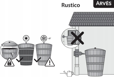 Depozitë uji shiu ROTO RUSTICO Umbra, 275L, plastike, ngjyrë kafe