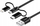 Kabllo USB A në USB C, Micro USB, Lightning 3 në 1, karikim i shpejtë, 3A, najlon, gri