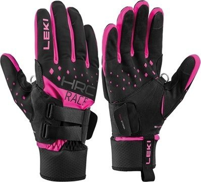 Ракавици за скијање LEKI HRC Race Shark за мажи, Twin Strap, ултра лесни, црни
