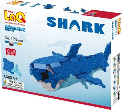 Lodër ndërtimi LaQ Marine World Shark, set për me bo modele deti, shumëngjyrëshe
