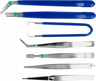 Set pincetash Tweezer Assortment, 7 copë, për punime të imta
