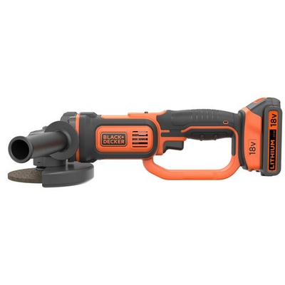 Mulli këndor Black&Decker BCG720N, me bateri 18V, disk 125mm, zi portokalli