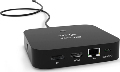 Dok stacion për laptop DICOTA D31949, USB Type-C, 100W, i zi