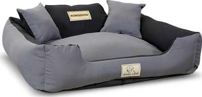 Shtrat për qen Kingdog Kennel, 100x75 cm, material Panama Stretch, gri